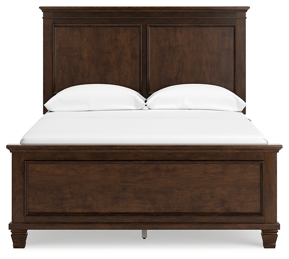 Danabrin  Panel Bed With Mirrored Dresser, Chest And 2 Nightstands