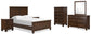 Danabrin  Panel Bed With Mirrored Dresser, Chest And 2 Nightstands