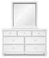 Fortman  Panel Bed With Mirrored Dresser