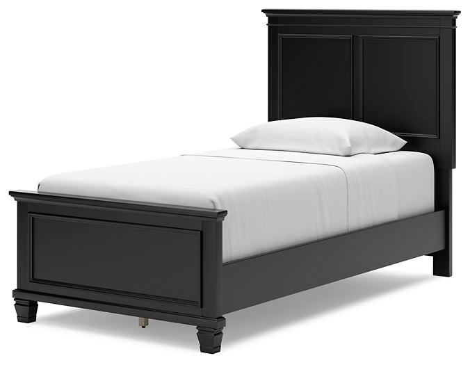 Lanolee  Panel Bed With Mirrored Dresser And Nightstand