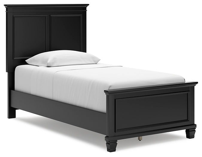 Lanolee  Panel Bed With Mirrored Dresser And Nightstand