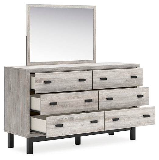 Vessalli  Panel Headboard With Mirrored Dresser, Chest And 2 Nightstands