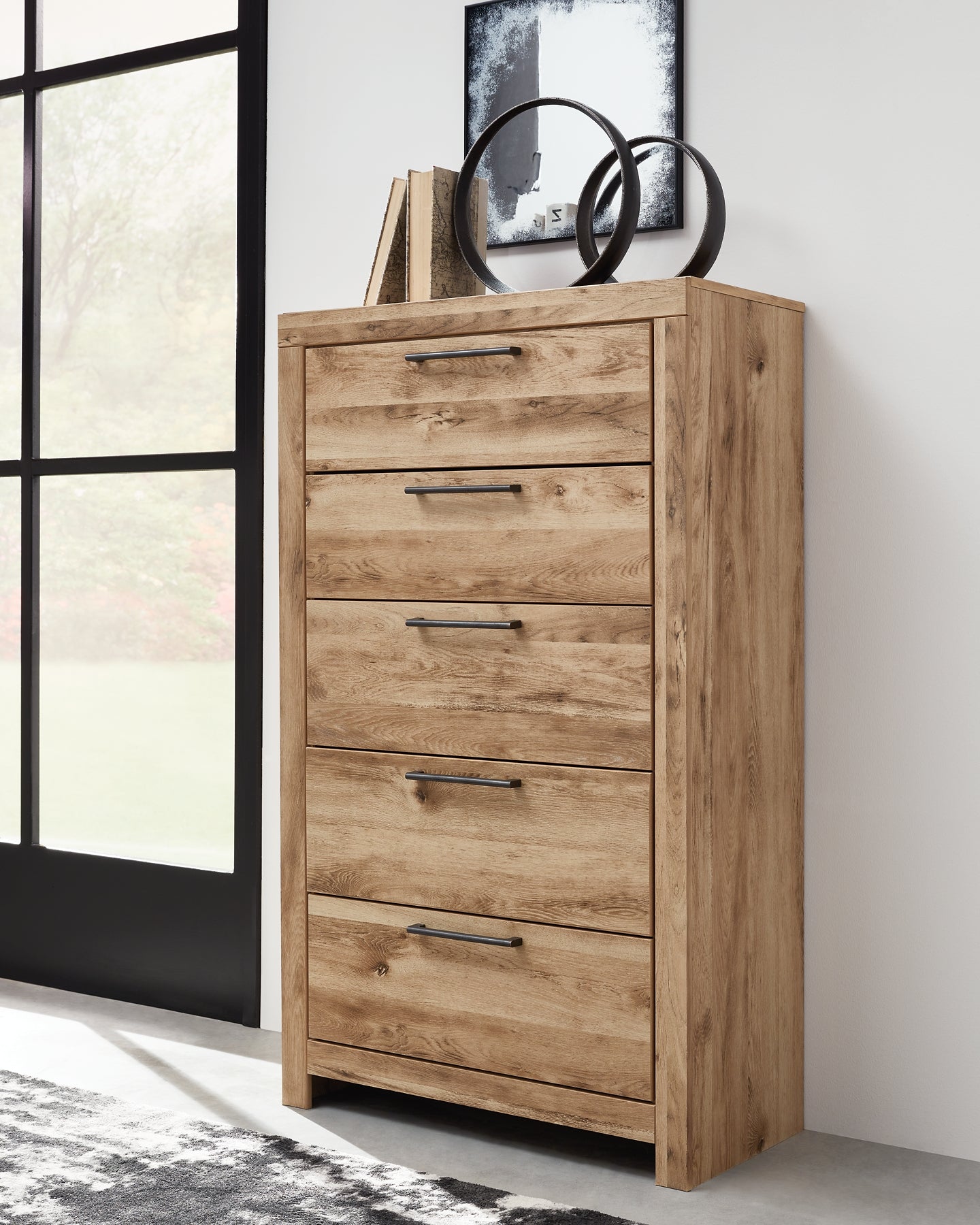 Hyanna  Panel Headboard With Mirrored Dresser And Chest