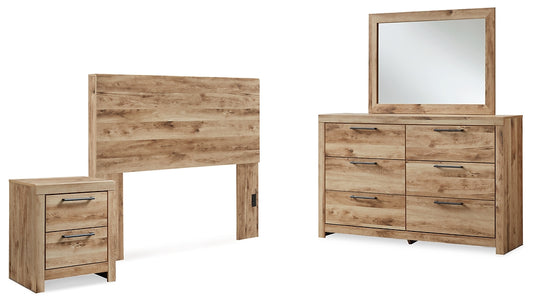 Hyanna  Panel Headboard With Mirrored Dresser And Nightstand