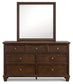 Danabrin  Panel Bed With Mirrored Dresser And 2 Nightstands