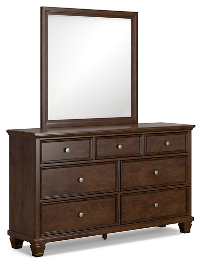 Danabrin  Panel Bed With Mirrored Dresser And 2 Nightstands