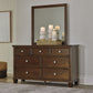 Danabrin  Panel Bed With Mirrored Dresser And 2 Nightstands