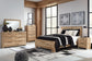 Hyanna  Panel Bed With Mirrored Dresser, Chest And Nightstand