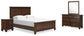 Danabrin  Panel Bed With Mirrored Dresser And Nightstand