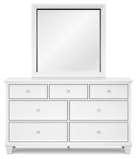 Fortman  Panel Bed With Mirrored Dresser, Chest And Nightstand