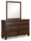 Danabrin California  Panel Bed With Mirrored Dresser And 2 Nightstands