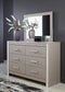 Surancha  Panel Bed With Mirrored Dresser And Chest