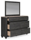 Nanforth /California King Panel Headboard With Mirrored Dresser