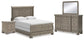 Lexorne  Sleigh Bed With Mirrored Dresser And Nightstand