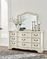 Arlendyne California  Upholstered Bed With Mirrored Dresser, Chest And Nightstand