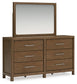 Cabalynn  Panel Bed With Storage With Mirrored Dresser And Chest