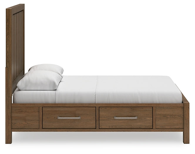Cabalynn  Panel Bed With Storage With Mirrored Dresser And Chest