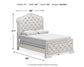 Arlendyne  Upholstered Bed With Mirrored Dresser And Chest