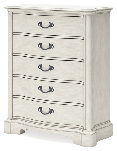 Arlendyne  Upholstered Bed With Mirrored Dresser, Chest And Nightstand