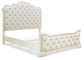 Arlendyne  Upholstered Bed With Mirrored Dresser And 2 Nightstands