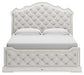 Arlendyne  Upholstered Bed With Mirrored Dresser And 2 Nightstands